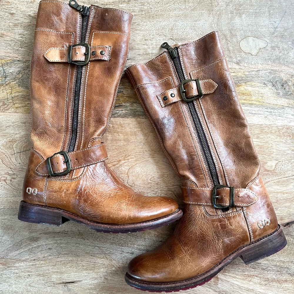 Bed Stu Cobbler Series Distressed Go Go Cowboy Boots Brown 6.5